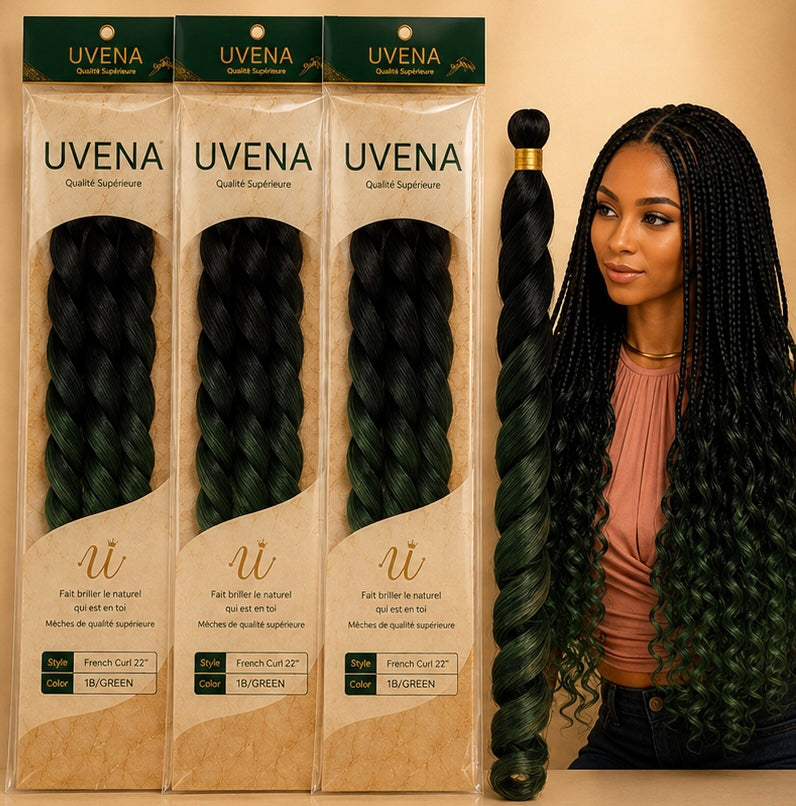 UVENA -  Pony Style French Curl - 24" - Lot de 3 paquets - 300g (x9 mèches).