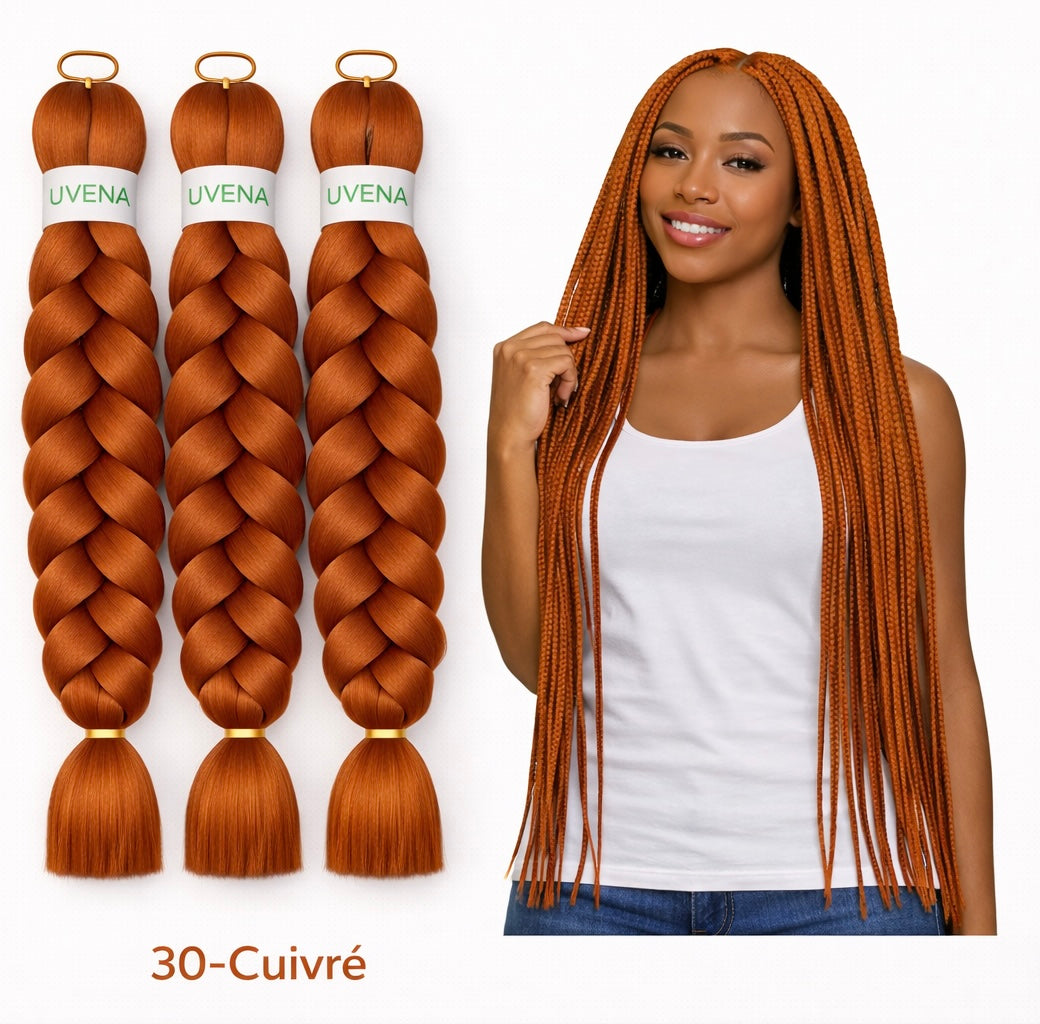 UVENA Mèches Kanekalon 24 pouces – Lot de 3 mèches