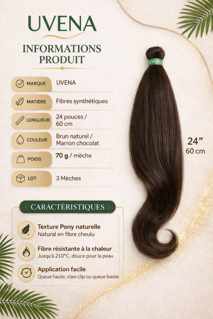 UVENA – Mèches Pony yaki  – Lot de 3