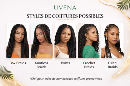 UVENA Mèches Kanekalon 24 pouces – Lot de 3 mèches