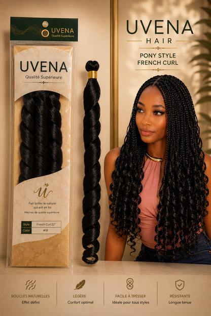 UVENA -  Pony Style French Curl  - 24" - 150g - 1 paquet (x3 mèches)