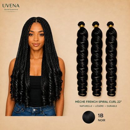 UVENA -  Pony Style spiral French Curl  - 22" - 150g- 1 paquet (x 3 mèches).
