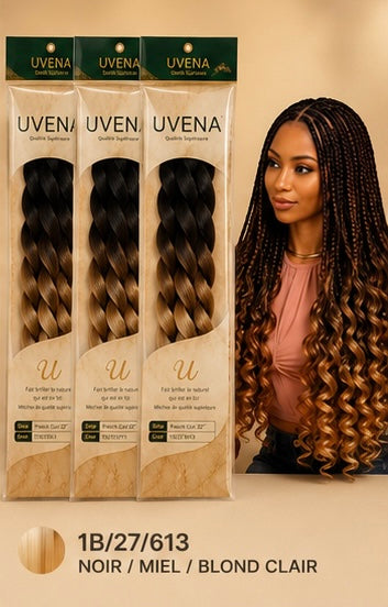 UVENA -  Pony Style French Curl - 24" - Lot de 3 paquets - 300g (x9 mèches).