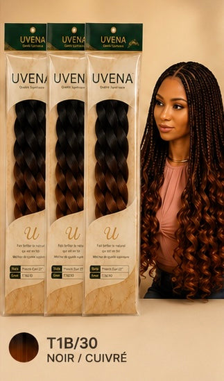 UVENA -  Pony Style French Curl - 24" - Lot de 3 paquets - 300g (x9 mèches).