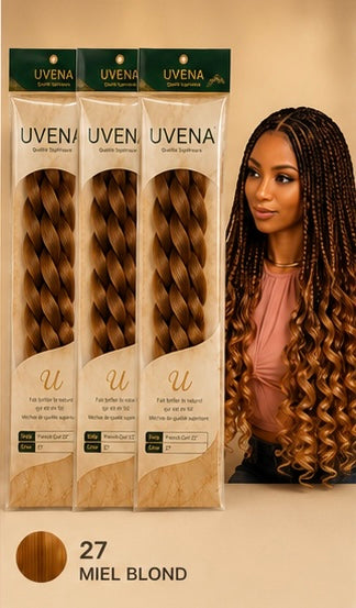 UVENA -  Pony Style French Curl - 24" - Lot de 3 paquets - 300g (x9 mèches).