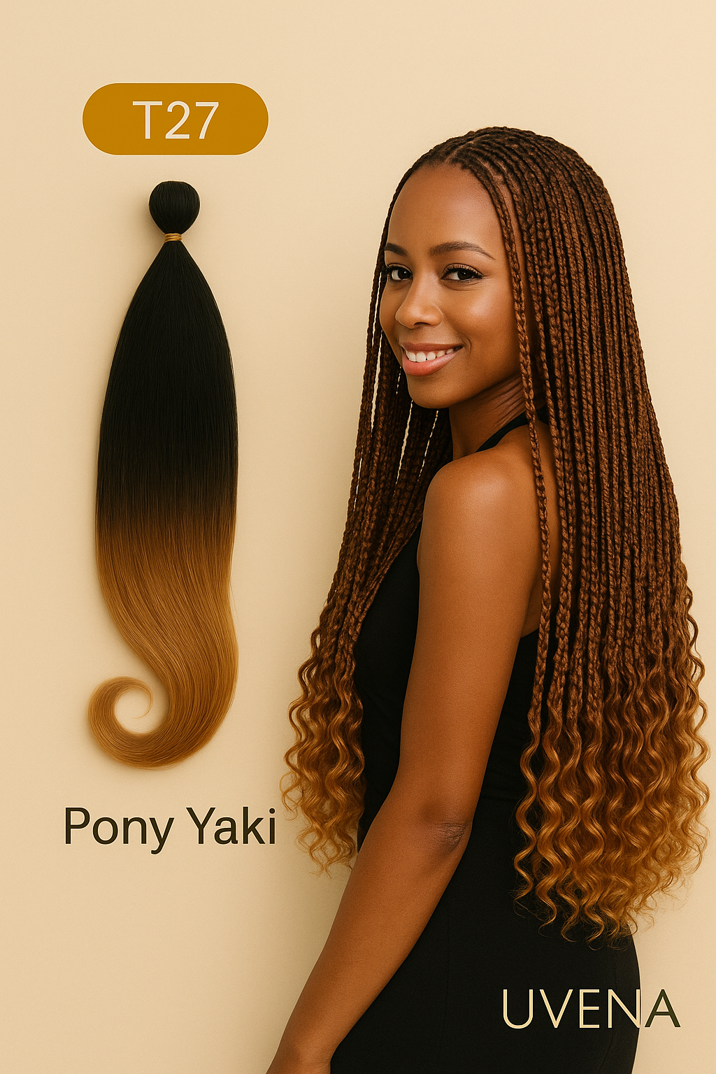UVENA – Mèches Pony yaki  – Lot de 3